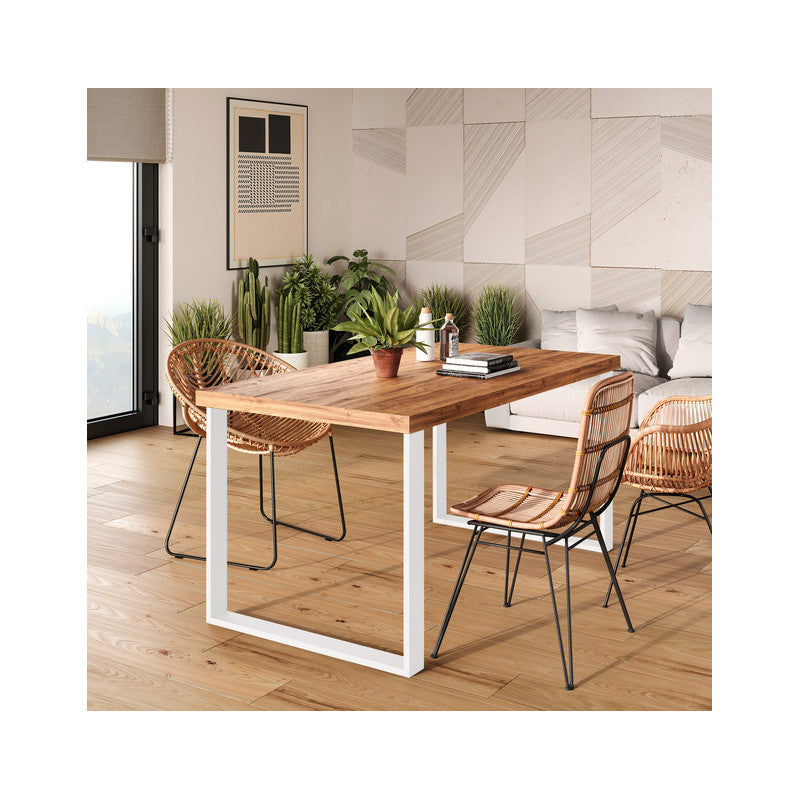  Jeu De 2 Pieds Rectangulaires Emuca Square Pour Table 60cm Acier Blanc