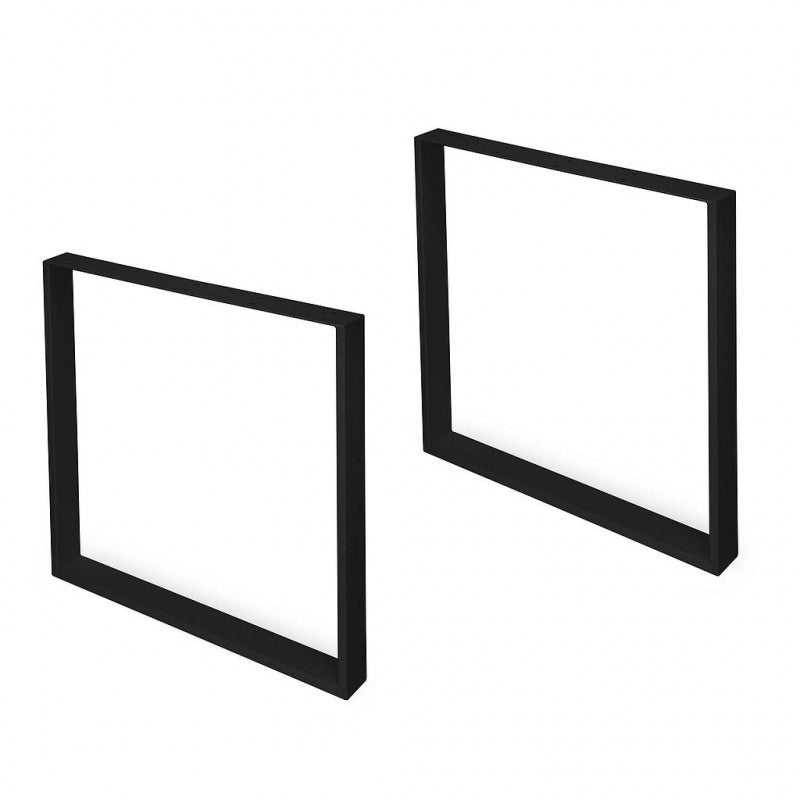  Jeu De 2 Pieds Rectangulaires Emuca Square Pour Table 80cm Acier Noir
