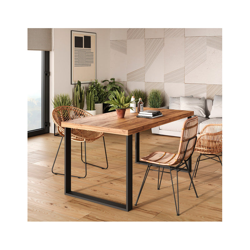  Jeu De 2 Pieds Rectangulaires Emuca Square Pour Table 80cm Acier Noir