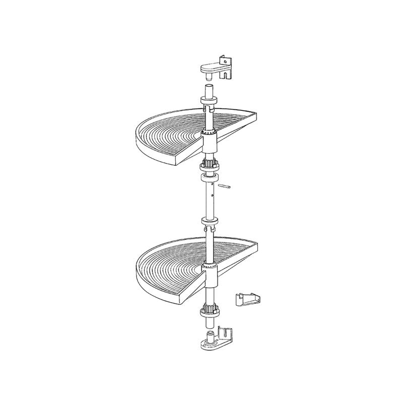  Jeu De 2 Plateaux Tournants Module De Cuisine En Plastique Gris Emuca