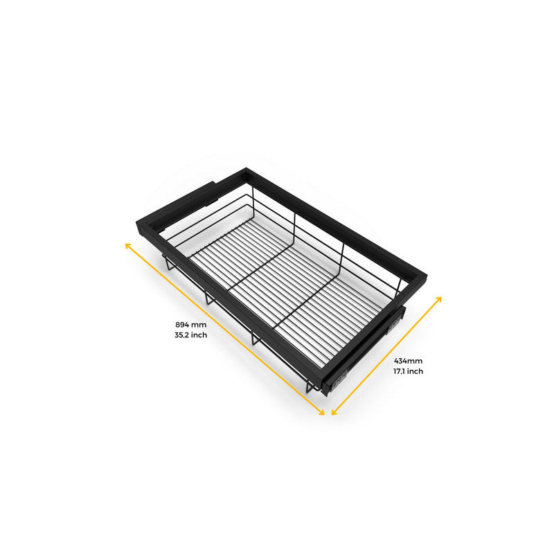  Kit De Panier à Fils Emuca Avec Glissières 900mm Gris Pierre