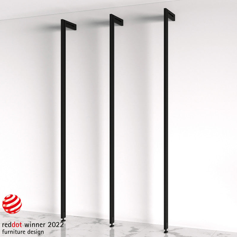  Kit De Structure Modulaire Emuca Zero 3 Profilés Noir Texturé
