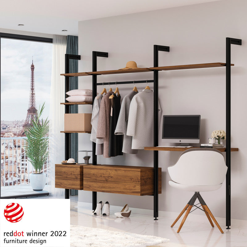  Kit De Structure Modulaire Emuca Zero 3 Profilés Noir Texturé
