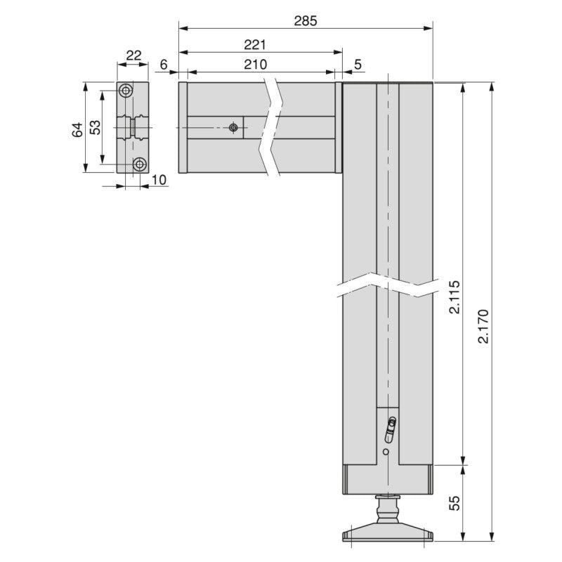  Kit De Structure Modulaire Emuca Zero 3 Profilés Noir Texturé