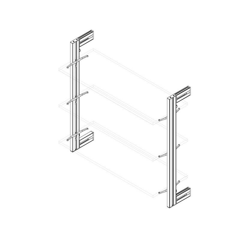  Kit De Structure Modulaire Emuca Zero à Monter Au Mur Gris Pierre