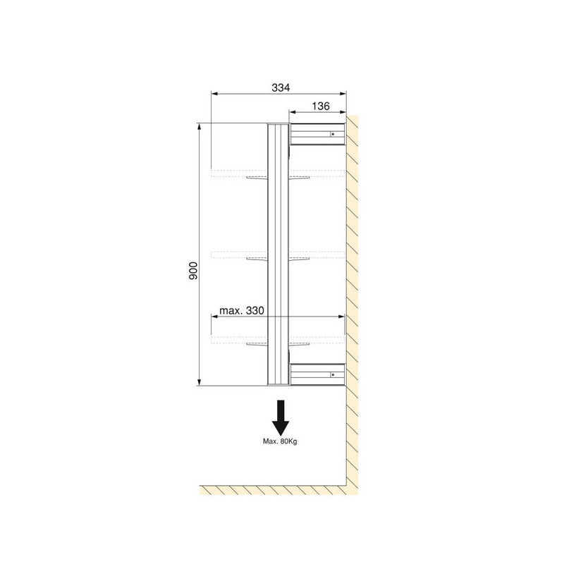  Kit De Structure Modulaire Emuca Zero à Monter Au Mur Gris Pierre