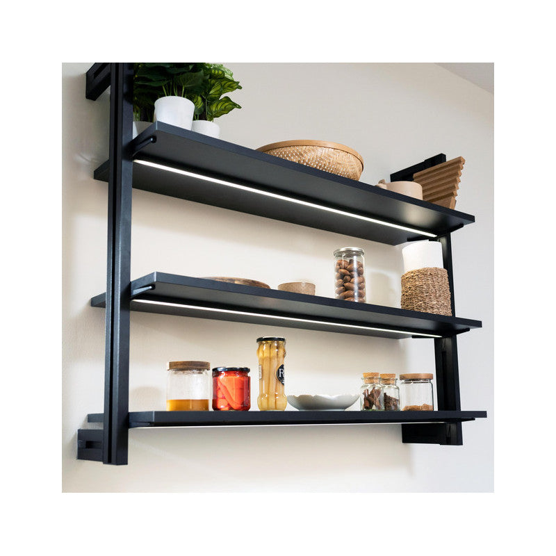  Kit De Structure Modulaire Emuca Zero à Monter Au Mur Noir Texturé