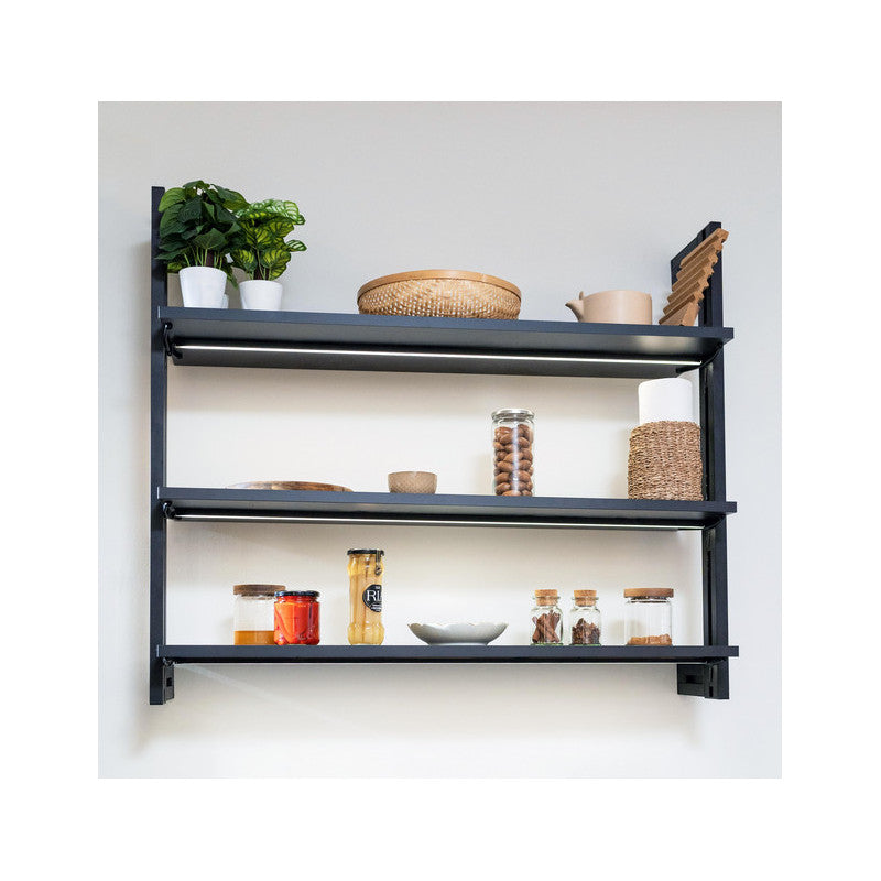  Kit De Structure Modulaire Emuca Zero à Monter Au Mur Noir Texturé