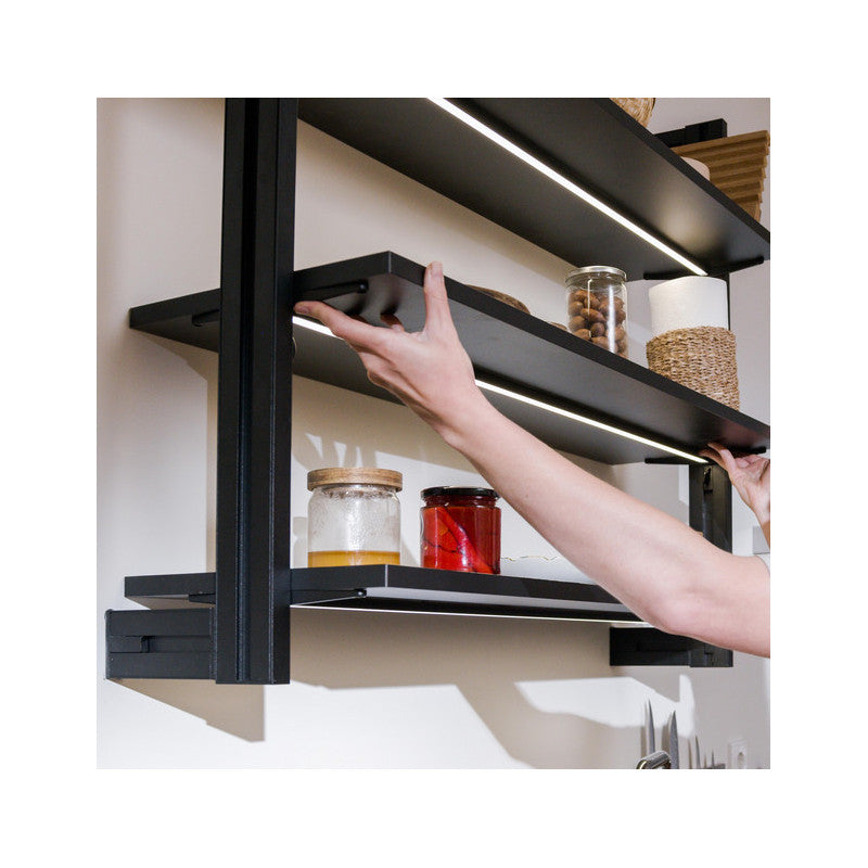  Kit De Structure Modulaire Emuca Zero à Monter Au Mur Noir Texturé