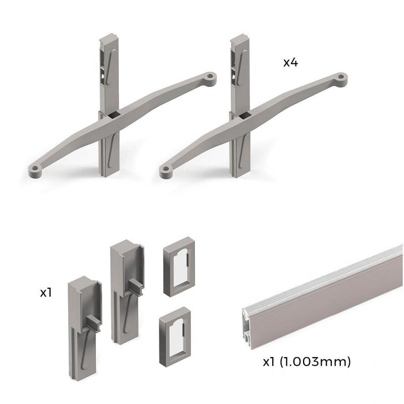  Kit De Supports Emuca Zero Pour étagère En Bois Et Tringle Gris Pierre