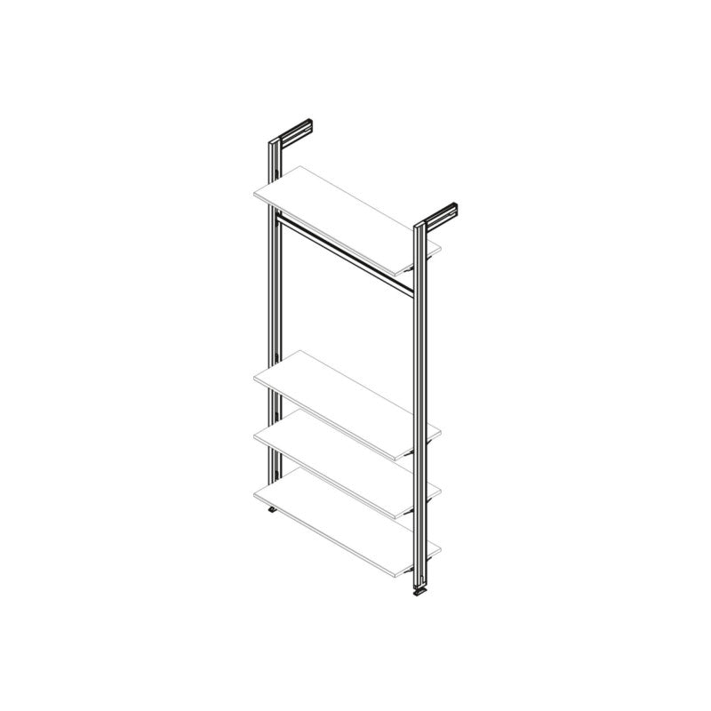  Kit De Supports Emuca Zero Pour étagère En Bois Et Tringle Gris Pierre