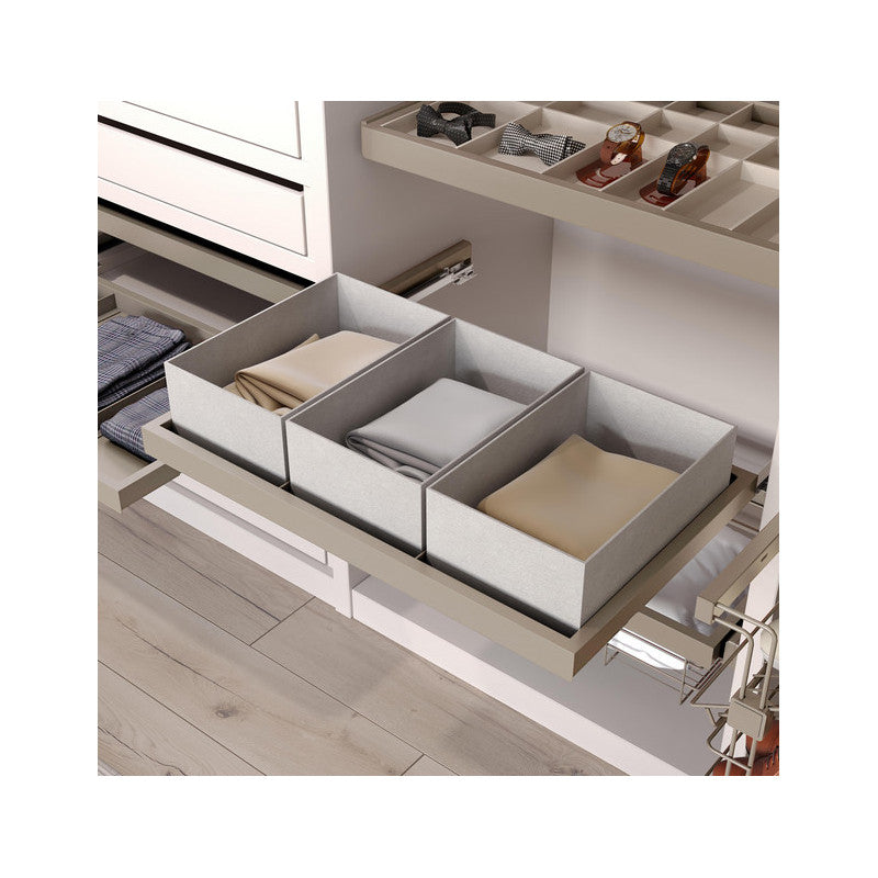  Kit Plateaux Emuca Avec 3 Paniers Pour Armoires 900mm Gris Pierre