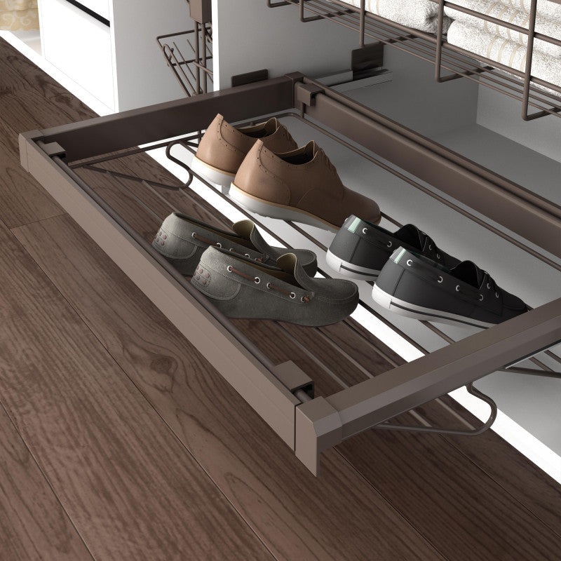  Emuca - Kit Range-chaussures Métallique Et Cadre Coulissant 600mm Couleur Moka - 7088213