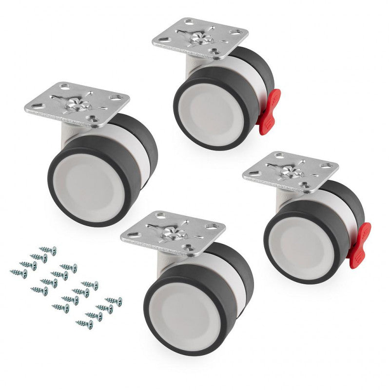  Emuca - Kit Roulettes Bowl 2 D50mm Charge 60kg Avec Vis De Fixation - 2041320