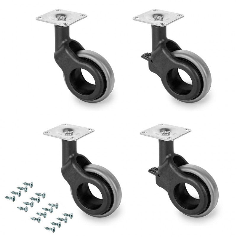  Emuca - Kit Roulettes Hole 2 D50mm Plastique Gris Avec Vis De Montage - 2041421