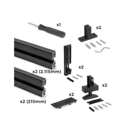  Kit Structure Modulaire Emuca Zero 2 Profilés Finition Noir Texturé