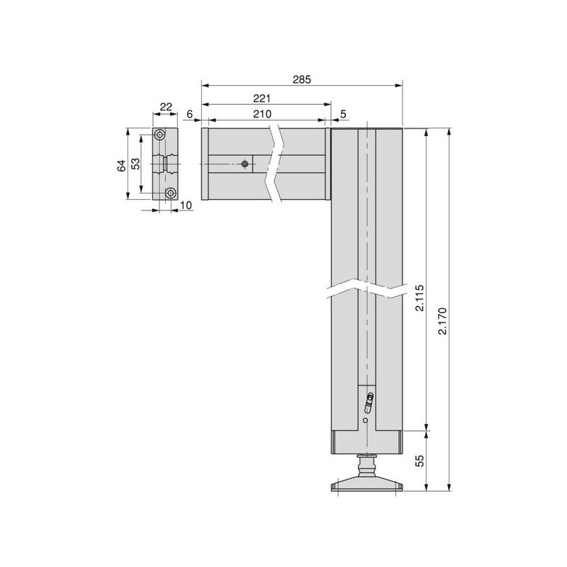  Kit Structure Modulaire Emuca Zero 2 Profilés Finition Noir Texturé