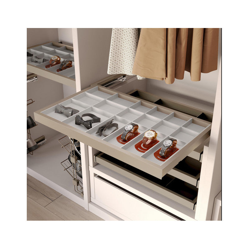  Kit Tiroir D'organisation Emuca Avec Glissières 600mm Gris Pierre