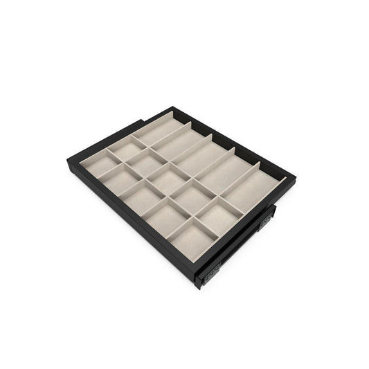  Kit Tiroir D'organisation Emuca Avec Glissières 600mm Noir Texturé