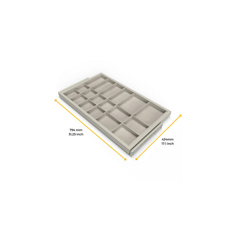  Kit Tiroir D'organisation Emuca Avec Glissières 800mm Gris Pierre
