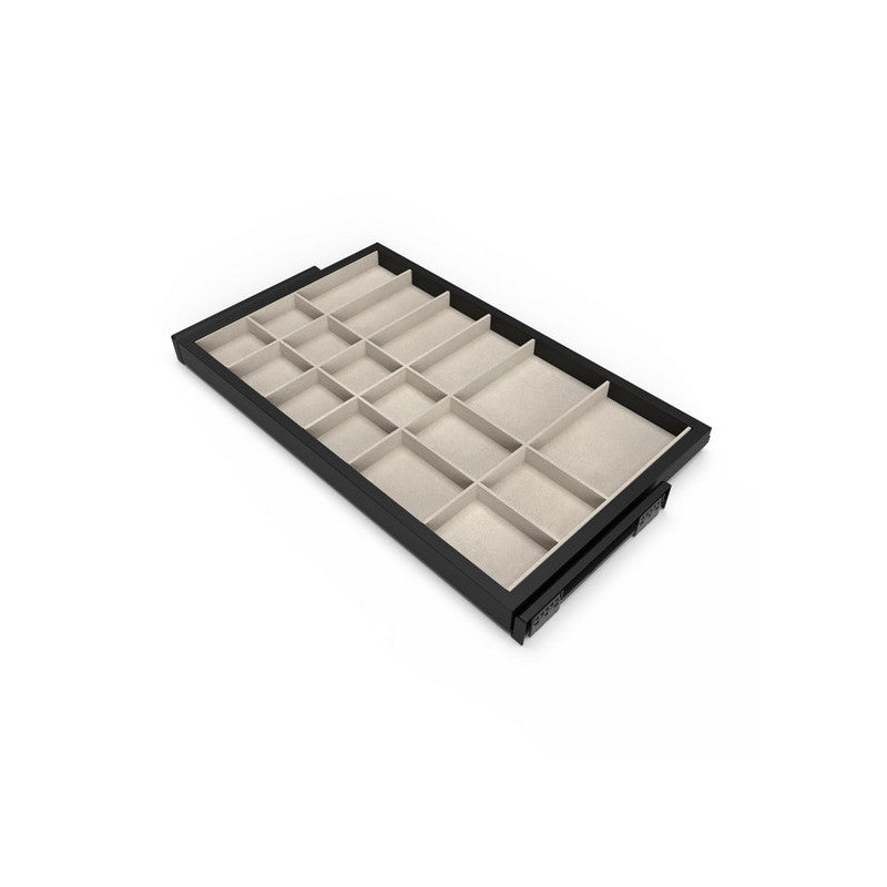  Kit Tiroir D'organisation Emuca Avec Glissières 800mm Noir Texturé