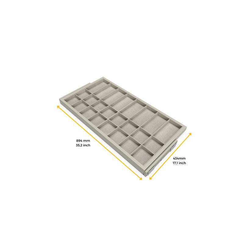  Kit Tiroir D'organisation Emuca Module 900mm Gris Pierre