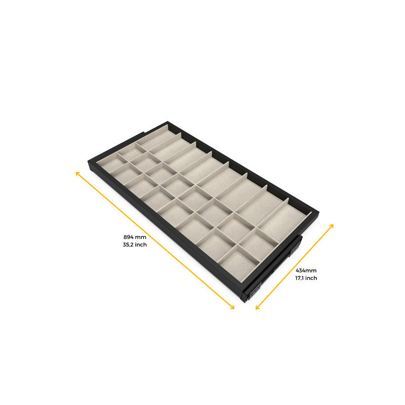  Kit Tiroir D'organisation Emuca Avec Glissières 900mm Noir Texturé