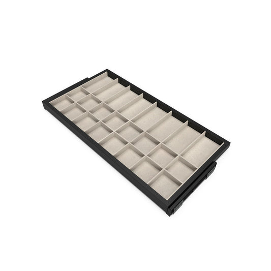  Kit Tiroir D'organisation Emuca Avec Glissières 900mm Noir Texturé