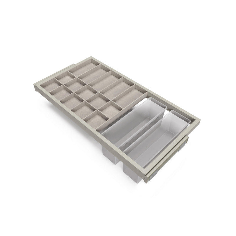  Kit Tiroir D'organisation Emuca Avec Plateau Et Glissières 900mm Gris