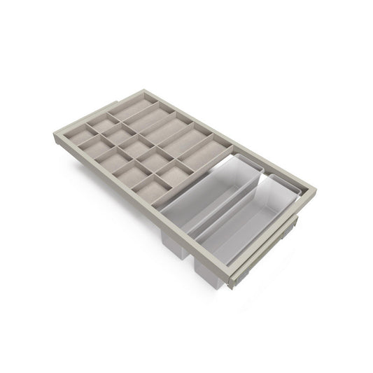  Kit Tiroir D'organisation Emuca Avec Plateau Et Glissières 900mm Gris