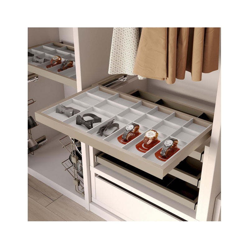  Kit Tiroir D'organisation Emuca Avec Plateau Et Glissières 900mm Gris