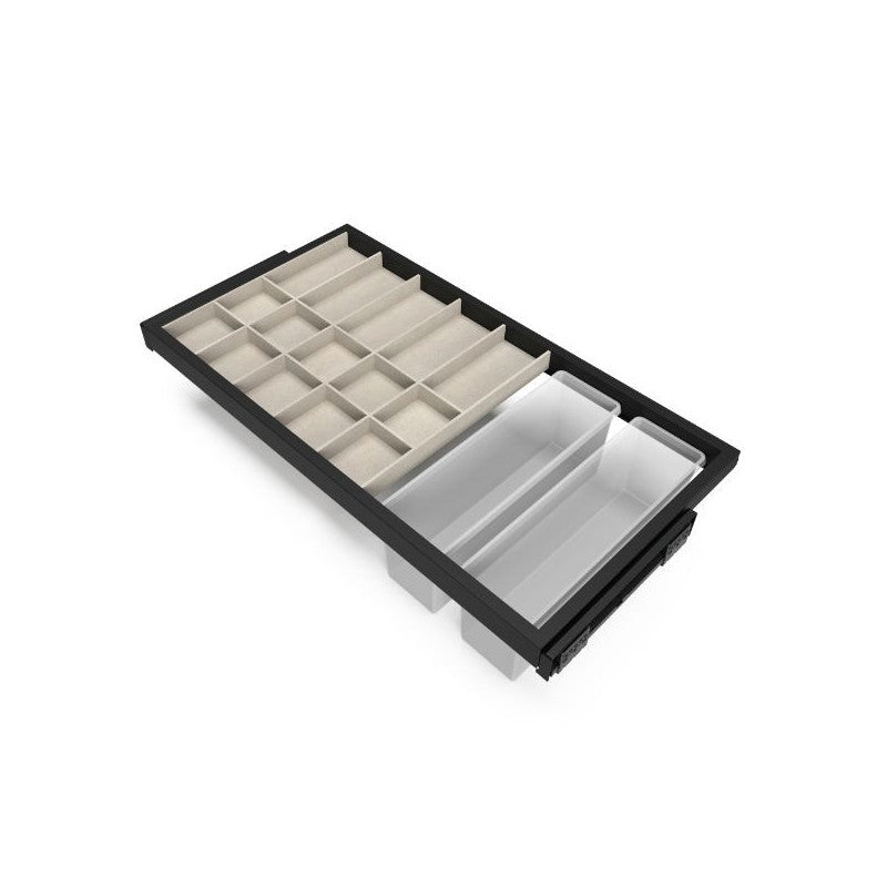  Kit Tiroir D'organisation Emuca Module 900mm Noir Texturé