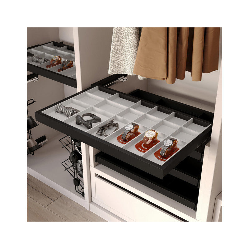  Kit Tiroir D'organisation Emuca Module 900mm Noir Texturé