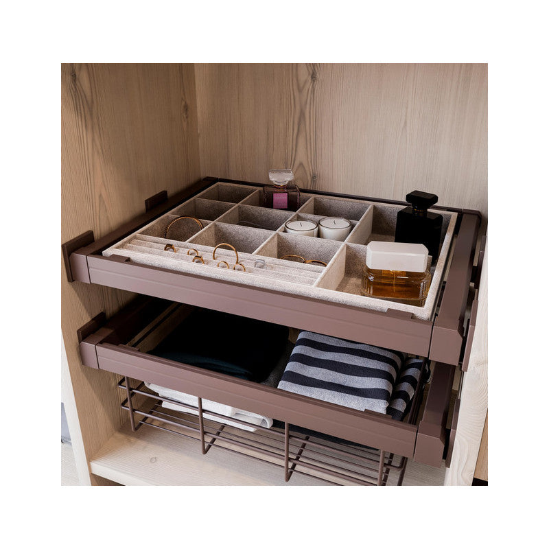  Kit Tiroir Organisateur Et Cadre Coulissant Emuca 800mm Couleur Moka