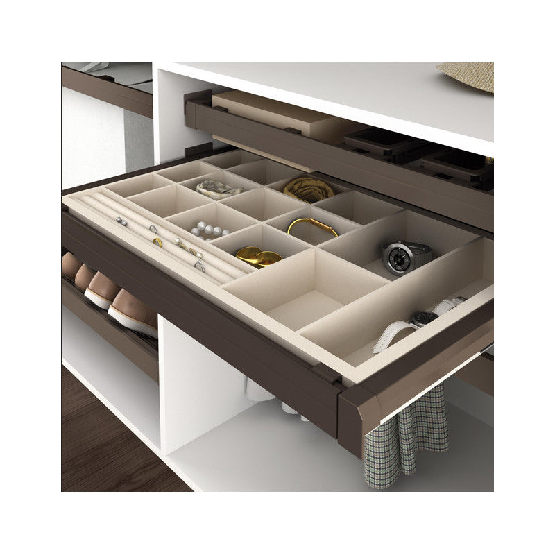  Kit Tiroir Organisateur Et Cadre Coulissant Emuca 800mm Couleur Moka