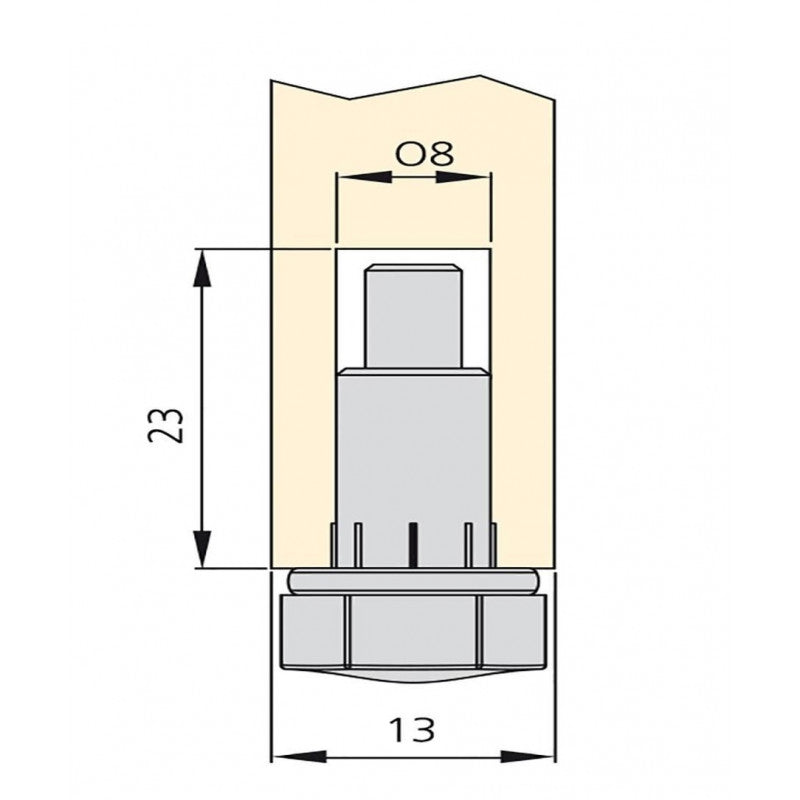  Emuca - Lot De 20 Vérins Hexagonale M6 Acier Et Plastique Pour Pied De Meuble - 2020015