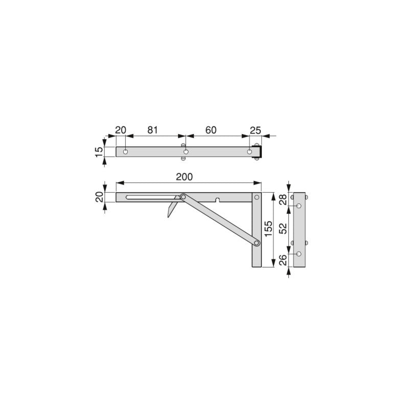  Emuca - Lot De Supports D'étagères Pliables 200mm Acier Blanc - 4014012
