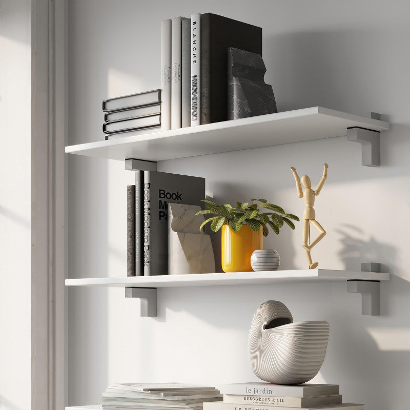 Emuca - Lot De Supports D'étagères Pliables 200mm Acier Blanc - 4014012