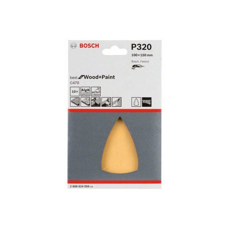 Bosch Pack De 10 Disques Abrasifs 100 X 150 Mm 7 Trous Grain 320 C470