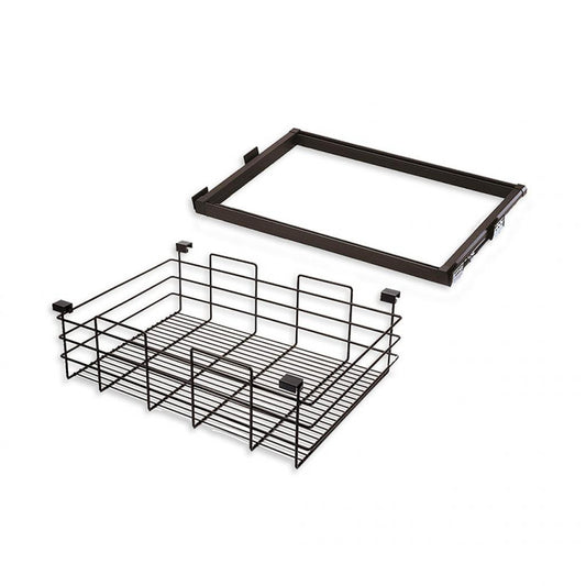  Emuca - Kit Panier Métallique Et Cadre Coulissant Module 600mm Finition Moka - 7087613