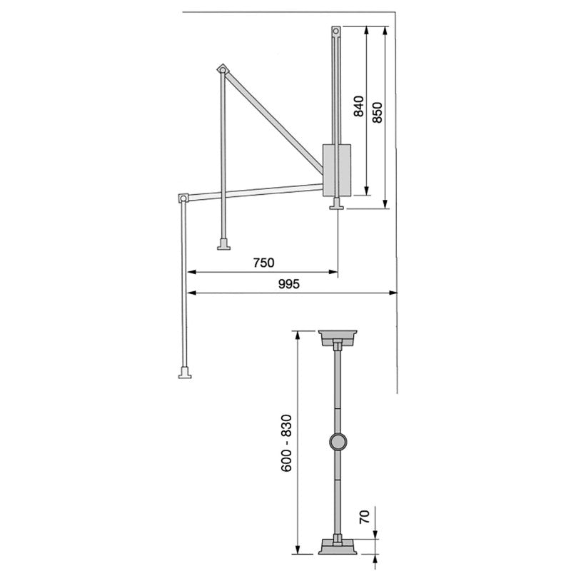  Penderie Rabattable Acier Pour Armoire 60-83cm 12Kg Moka Emuca