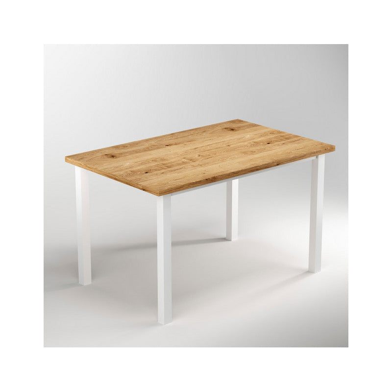  Pieds Carrés Et Cadre De Table Emuca 1150x750mm Acier Peint En Blanc