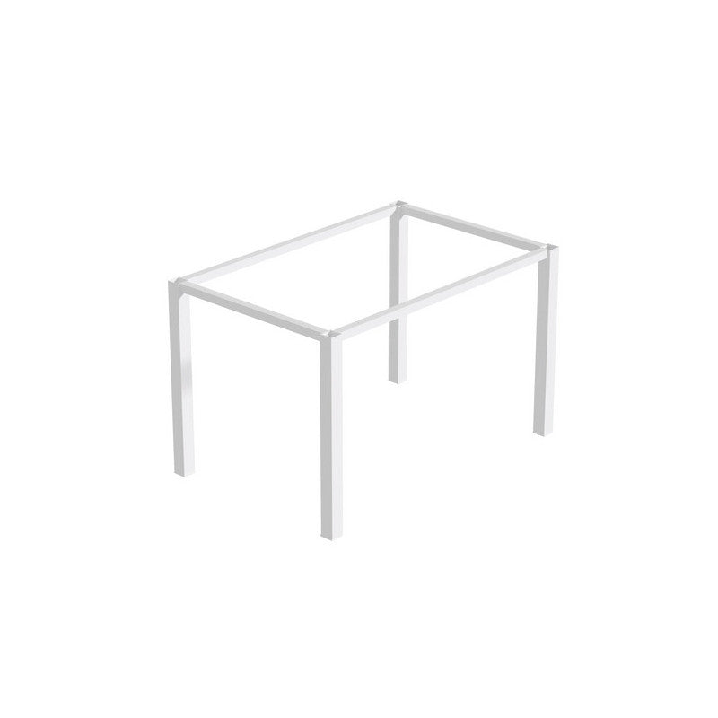  Pieds Carrés Et Cadre De Table Emuca 1150x750mm Acier Peint En Blanc