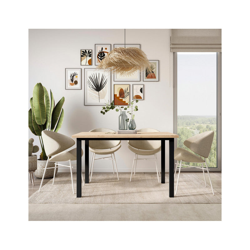  Pieds Carrés Et Cadre De Table Emuca 1150x750mm Acier Peint En Noir