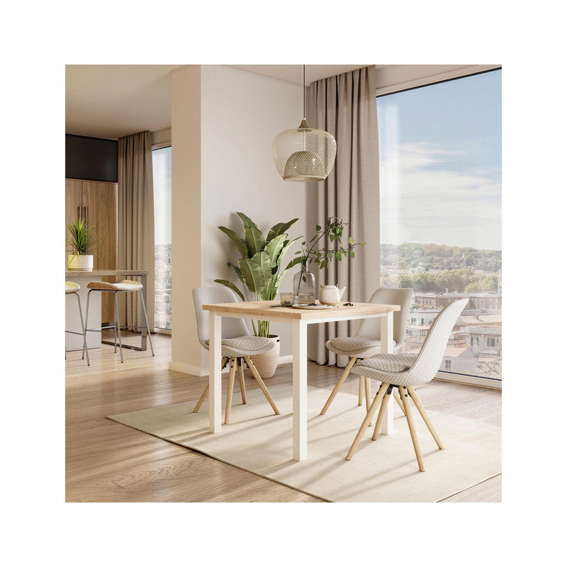  Pieds Carrés Et Cadre De Table Emuca 750x750mm Acier Peint En Blanc