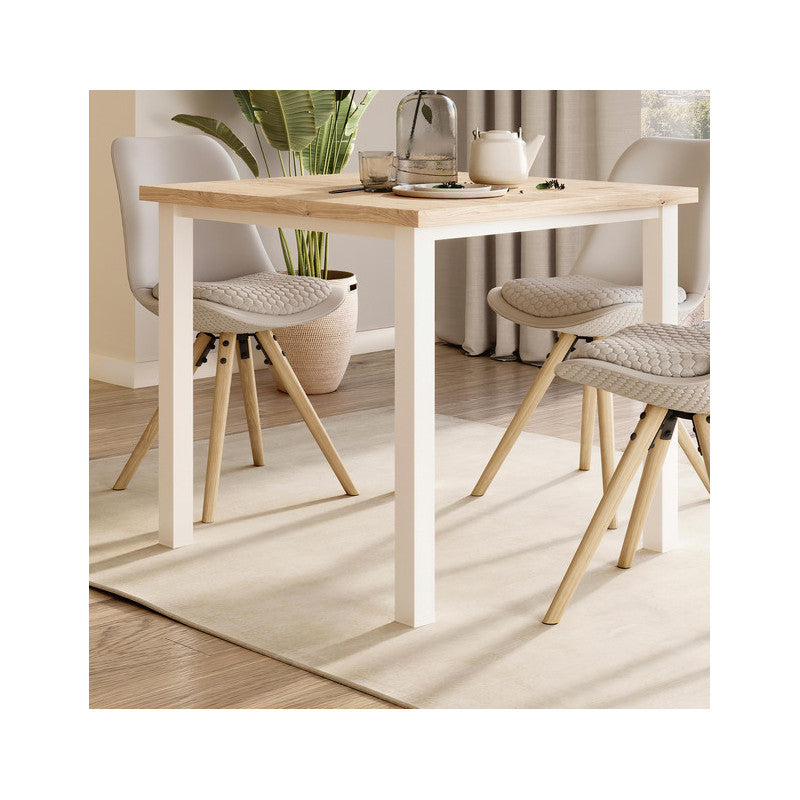  Pieds Carrés Et Cadre De Table Emuca 750x750mm Acier Peint En Blanc