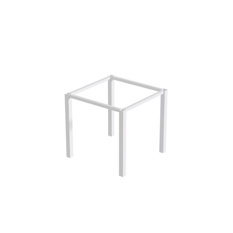  Pieds Carrés Et Cadre De Table Emuca 750x750mm Acier Peint En Blanc