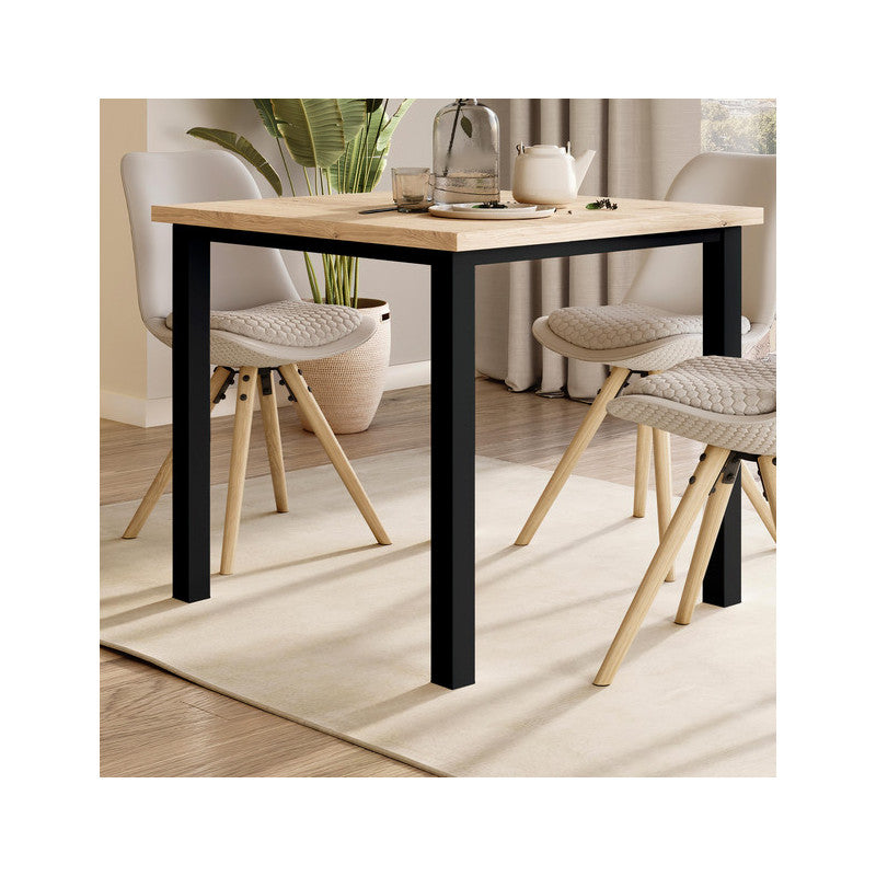  Pieds Carrés Et Cadre De Table Emuca 750x750mm Acier Peint En Noir