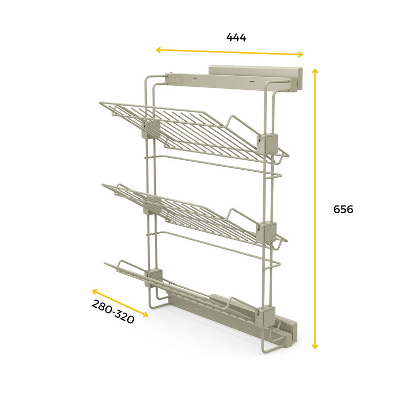  Porte-chaussures Emuca Pour Placards Et Dressing Hack Côté Droite Gris