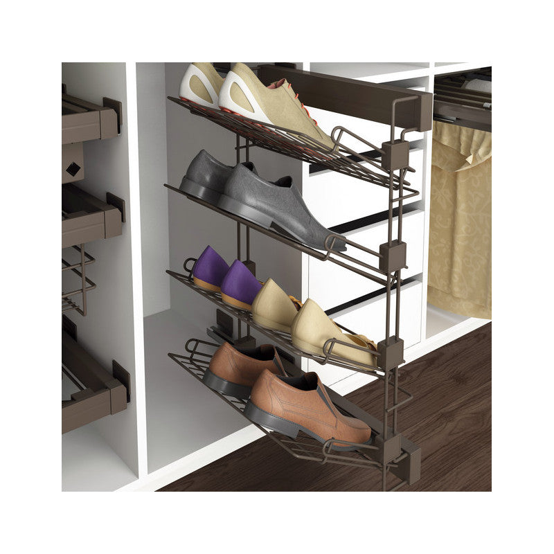  Range-chaussures Emuca Moka Latéral Extractible Côté Droit Acier Moka